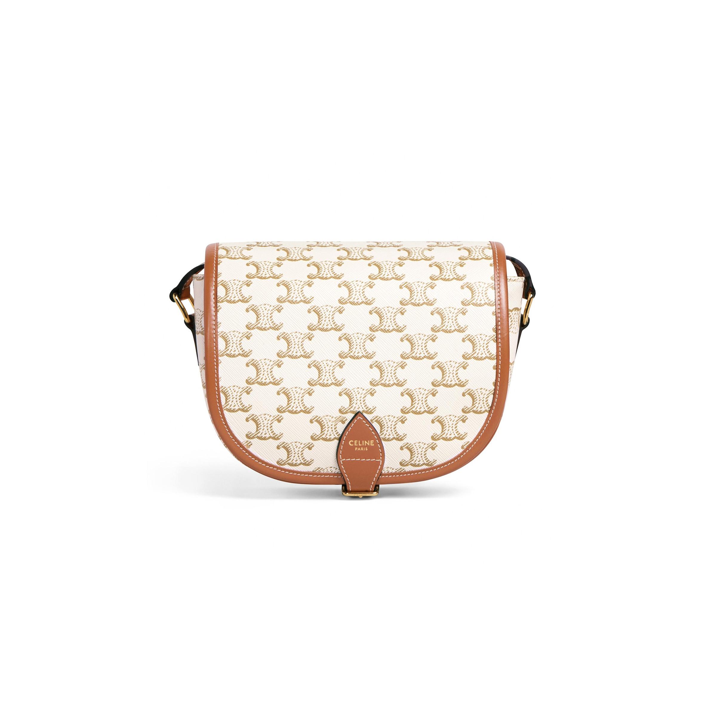 Ce**e medium folco bag in triomphe canvas and calfskin 191502bzj.01bc (18*17*6.5cm)